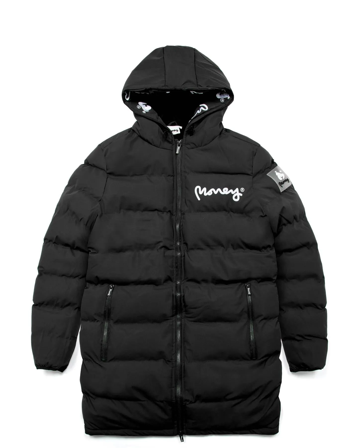 Emerton Longline Padded Jacket Black sold by Money Clothing