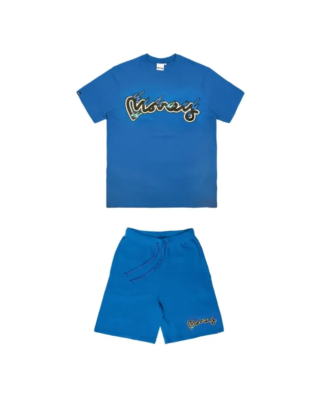 Flame Sig Twin Set Royal Blue sold by Money Clothing