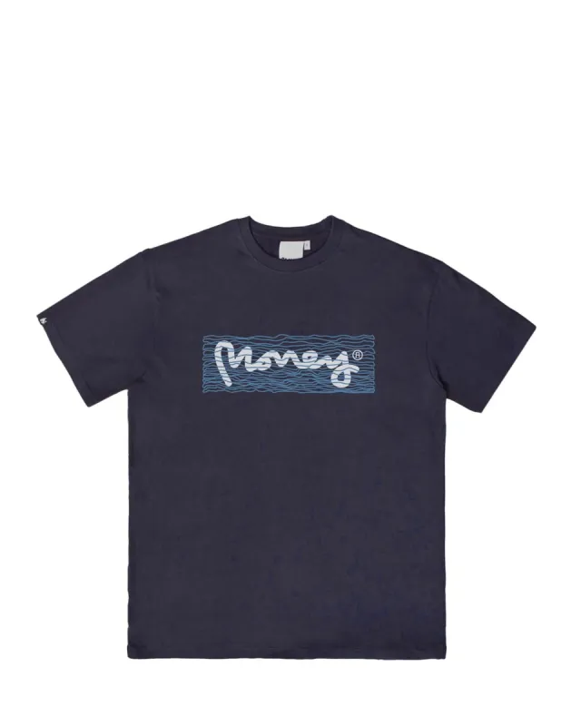 Wavy Ape Tee Navy sold by Money Clothing