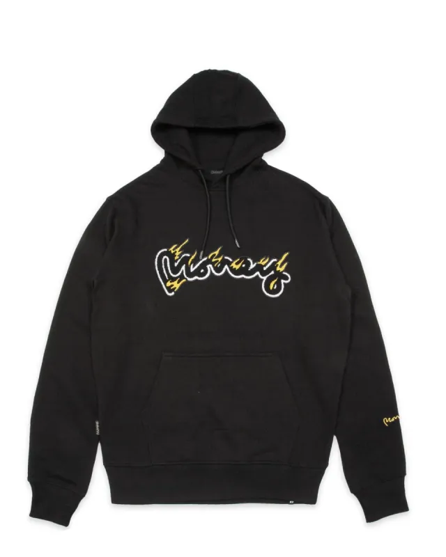 Gold Flames Hood Black sold by Money Clothing