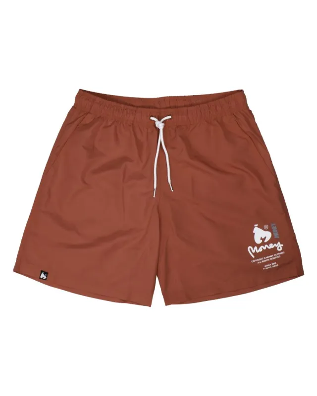 Money Copyright Swim Shorts Red sold by Money Clothing