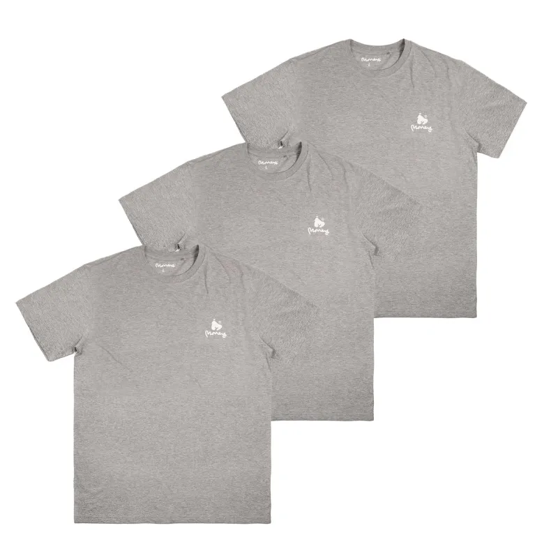 Money Lounger Tee 3pk Grey Melange sold by Money Clothing
