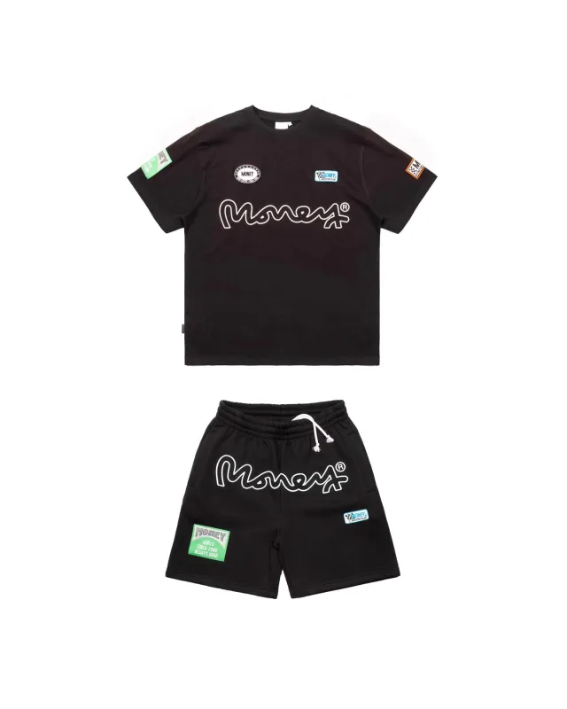 Money Patch Tee Short Set Black sold by Money Clothing