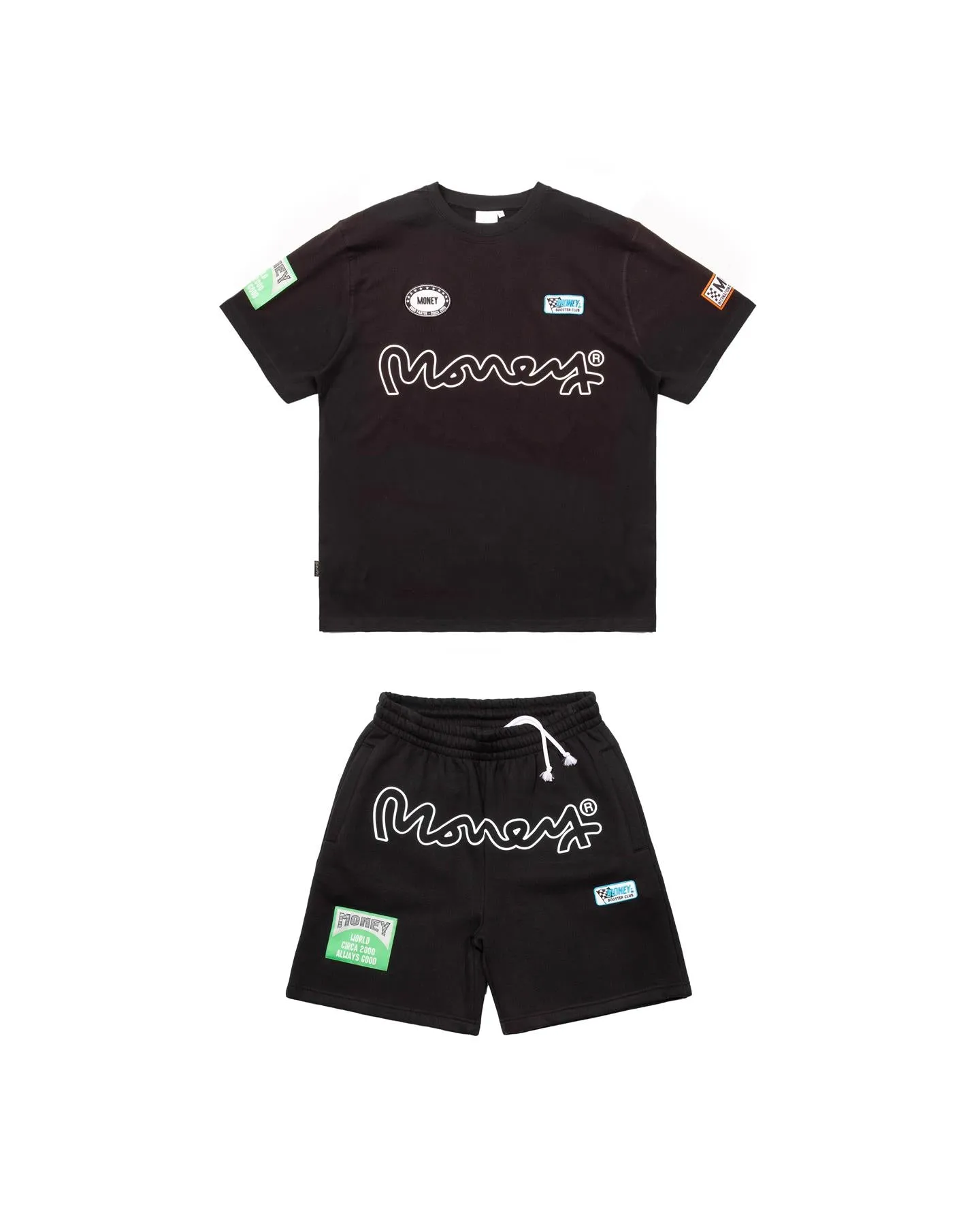 Money Patch Tee Short Set Black sold by Money Clothing