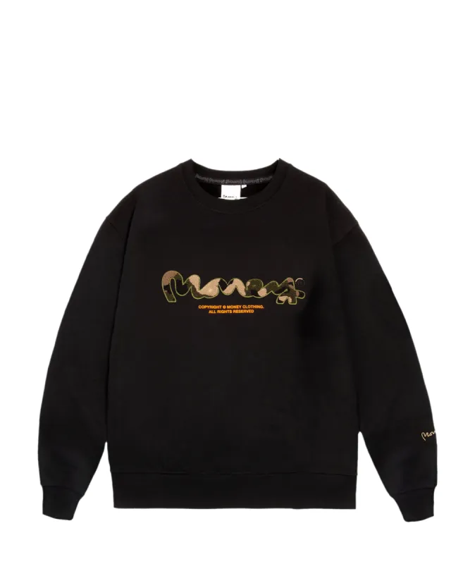 Chop Sig Camo Crew Sweat Black sold by Money Clothing