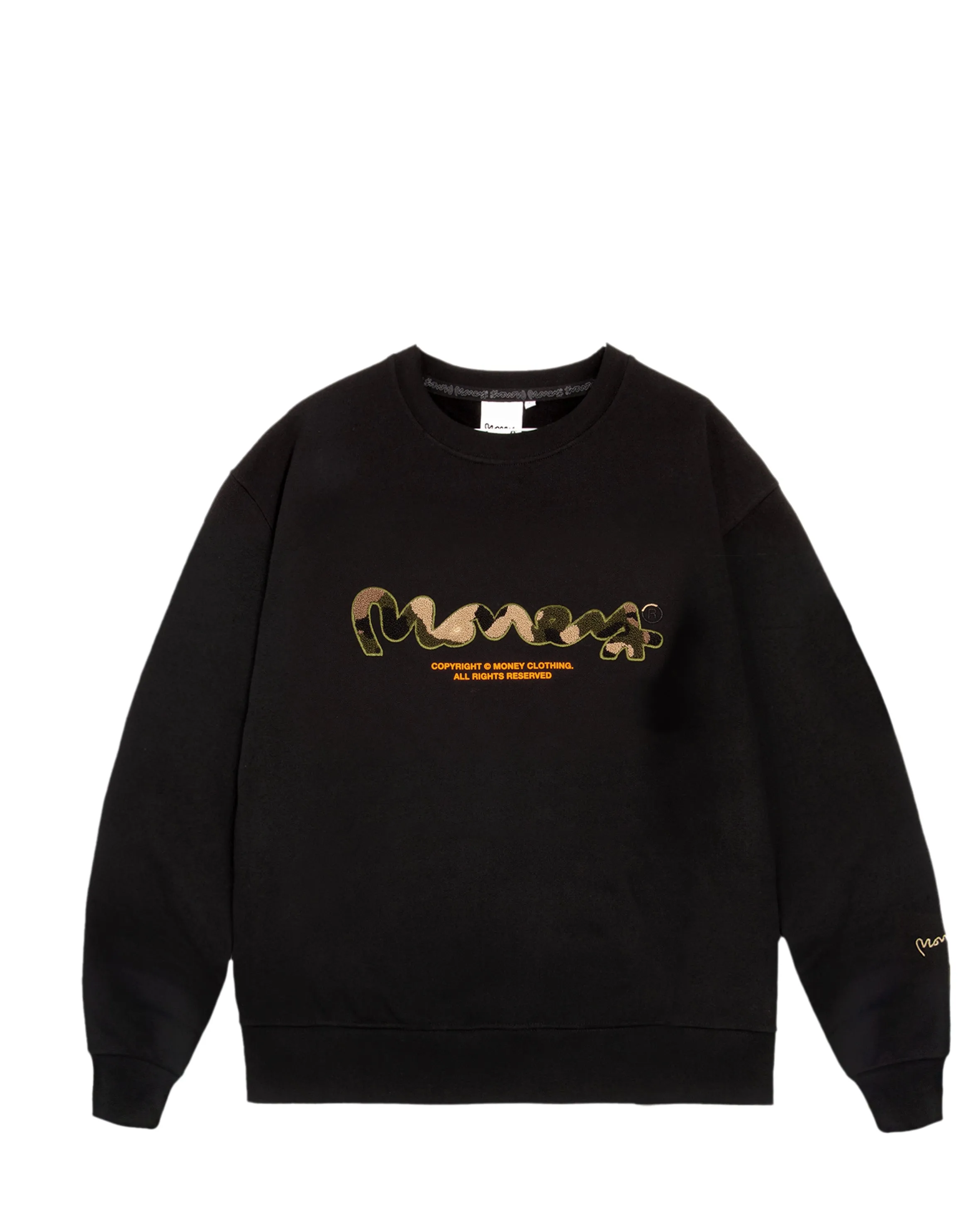 Chop Sig Camo Crew Sweat Black sold by Money Clothing