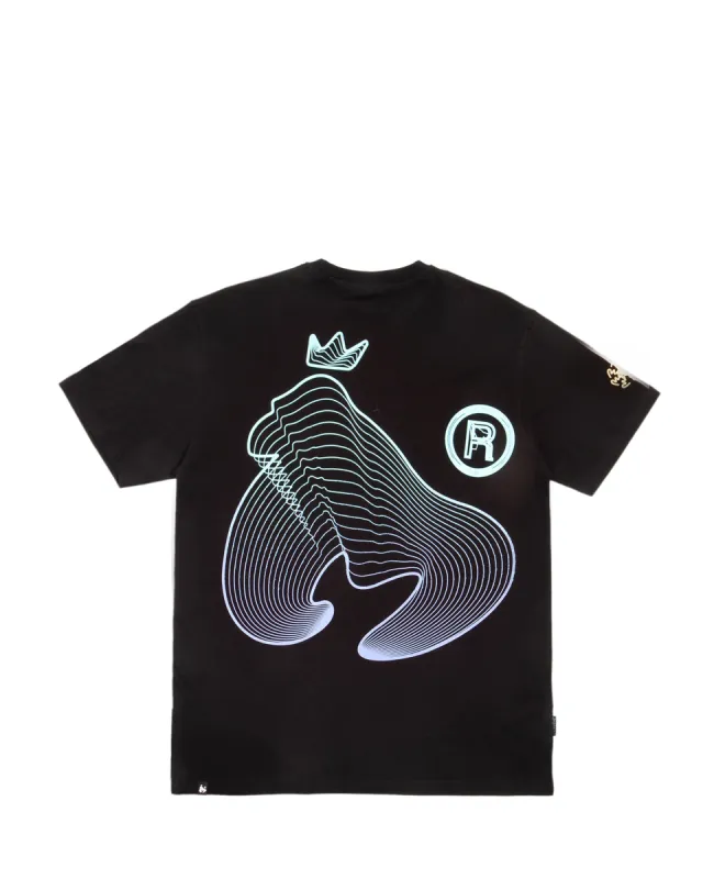 Flow Wave Fade Tee Black sold by Money Clothing