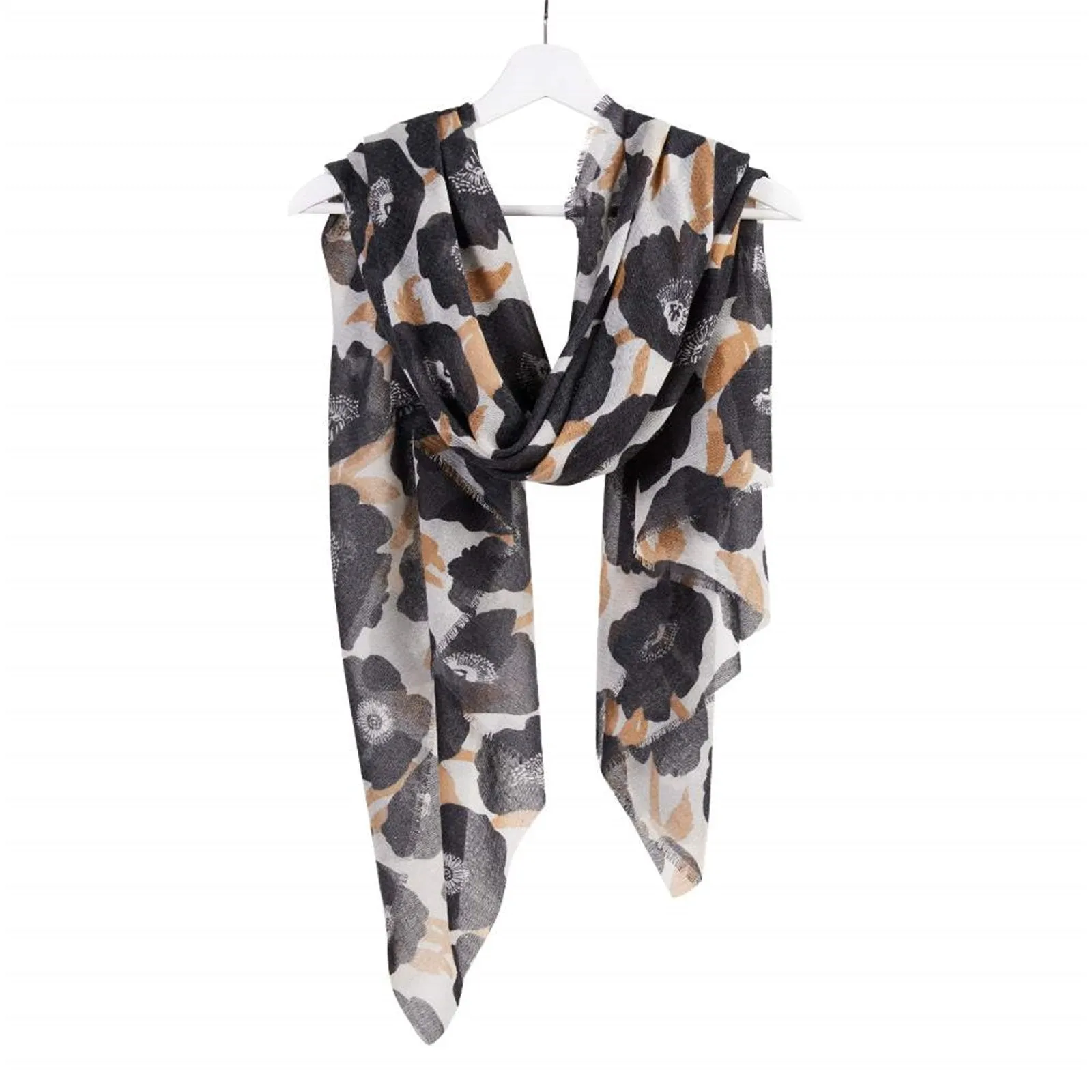 Poppies Black Featherweight Scarf sold by rockflowerpaper product image thumbnail 2