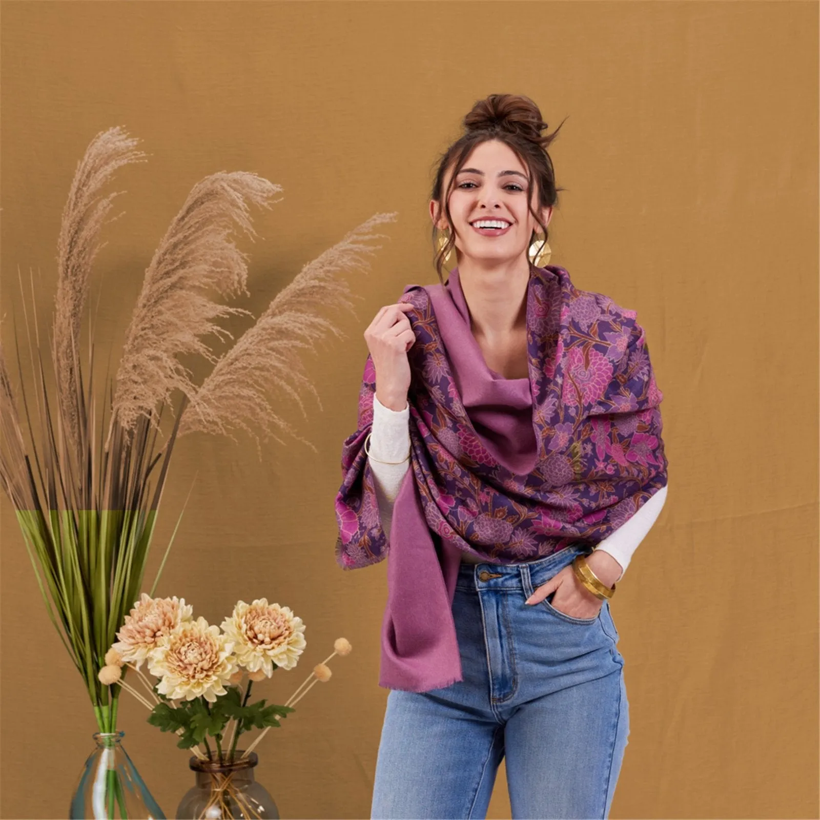 Capri Plum Reversible Wrap sold by rockflowerpaper product image thumbnail 4