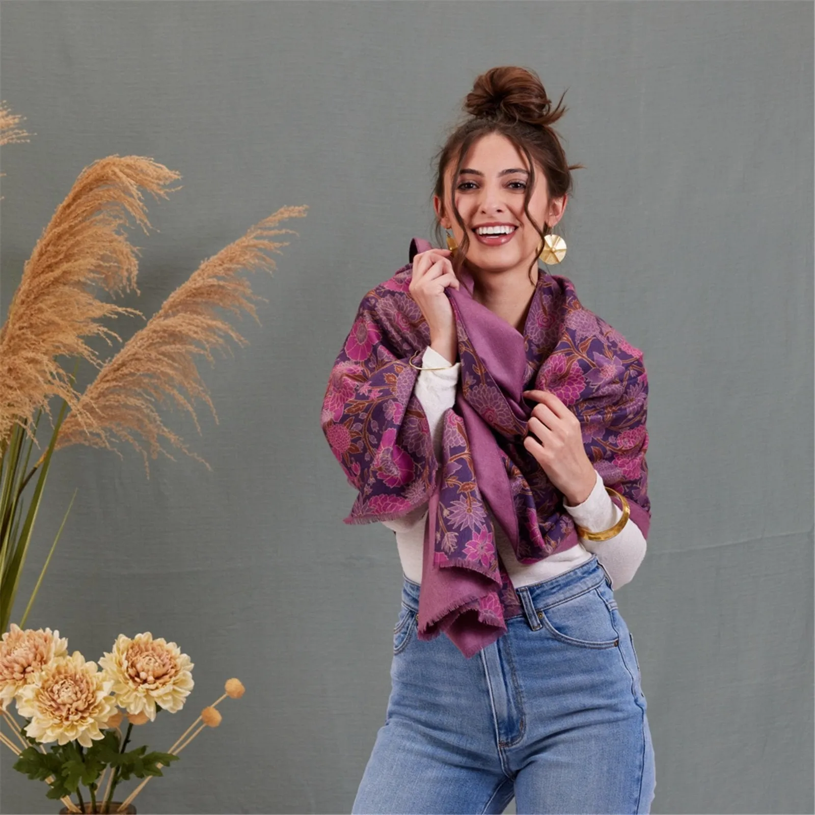 Capri Plum Reversible Wrap sold by rockflowerpaper