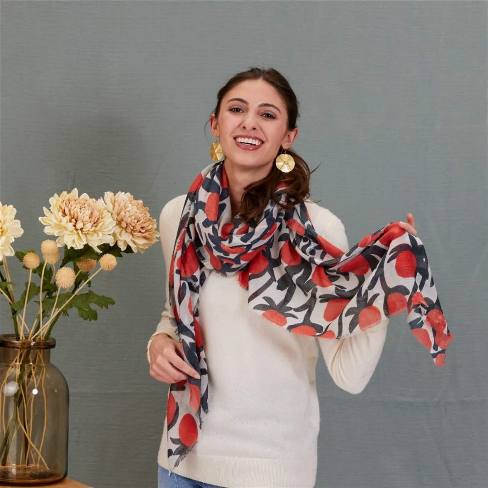 Softbloom Red Featherweight Scarf sold by rockflowerpaper product image thumbnail 5