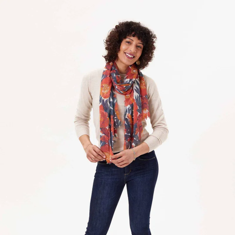 Icelandic Poppies Red Featherweight Scarf sold by rockflowerpaper