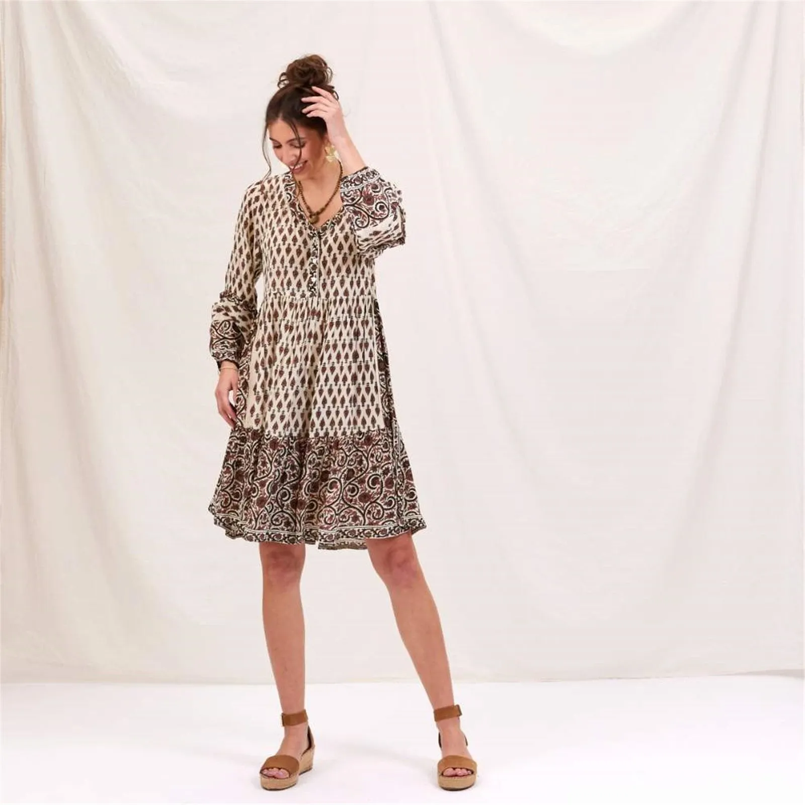 Julia Block Panel Midi Dress sold by rockflowerpaper product image thumbnail 3