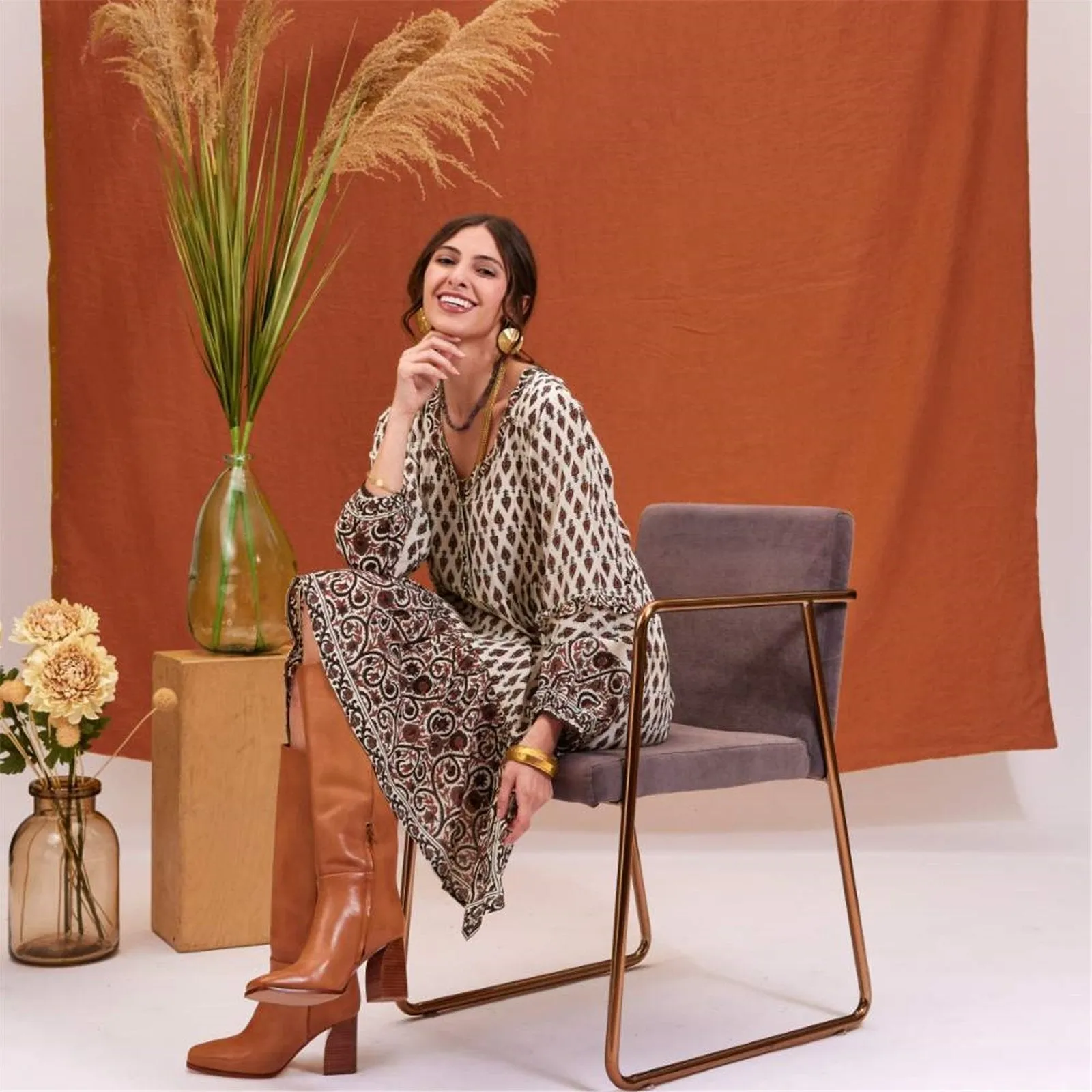 Julia Block Panel Midi Dress sold by rockflowerpaper product image thumbnail 2