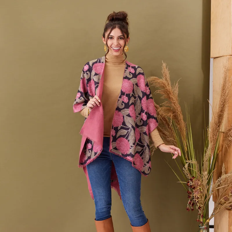 Chrysanthemum Flower Pink Kimono sold by rockflowerpaper