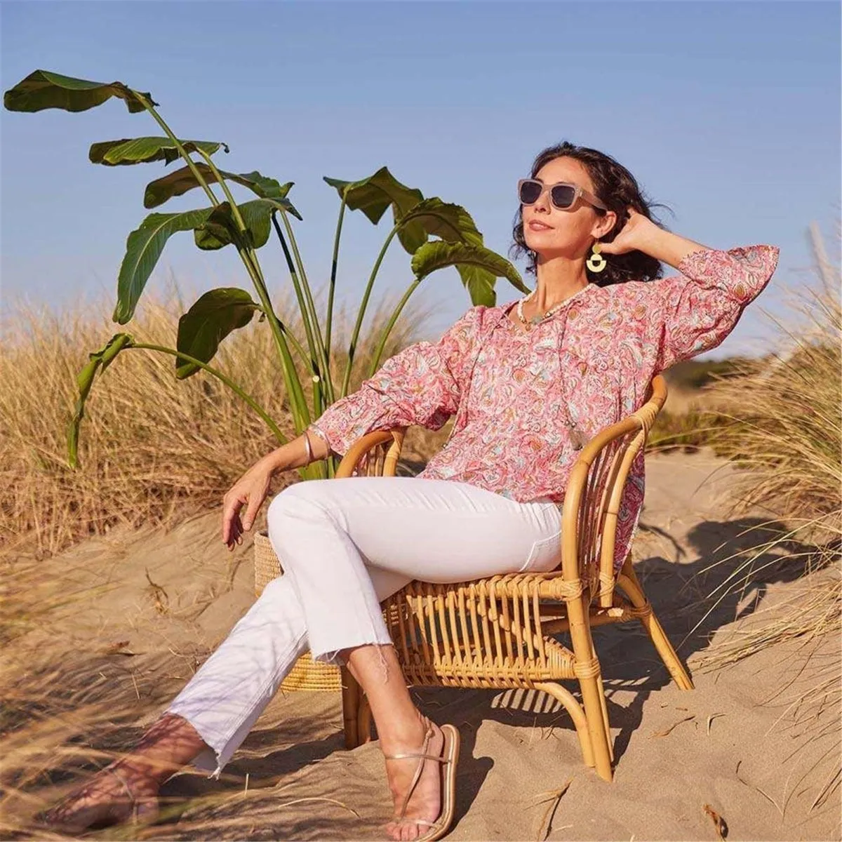 Kiara Pink Cotton Blouse sold by rockflowerpaper product image thumbnail 3