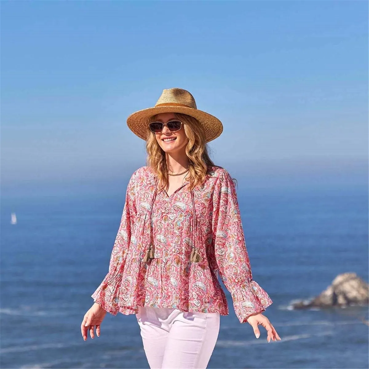 Kiara Pink Cotton Blouse sold by rockflowerpaper product image thumbnail 4