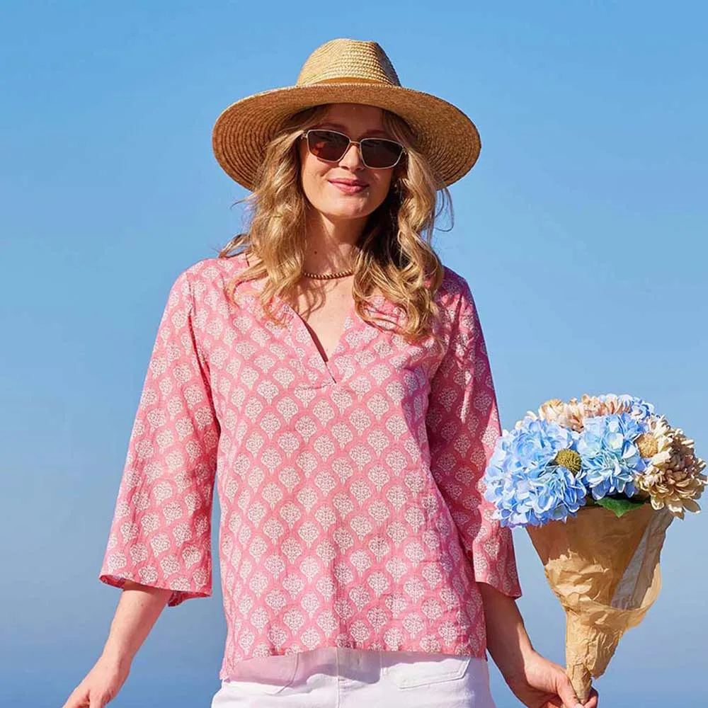 Fifer Pink Cotton Kurta Tunic sold by rockflowerpaper