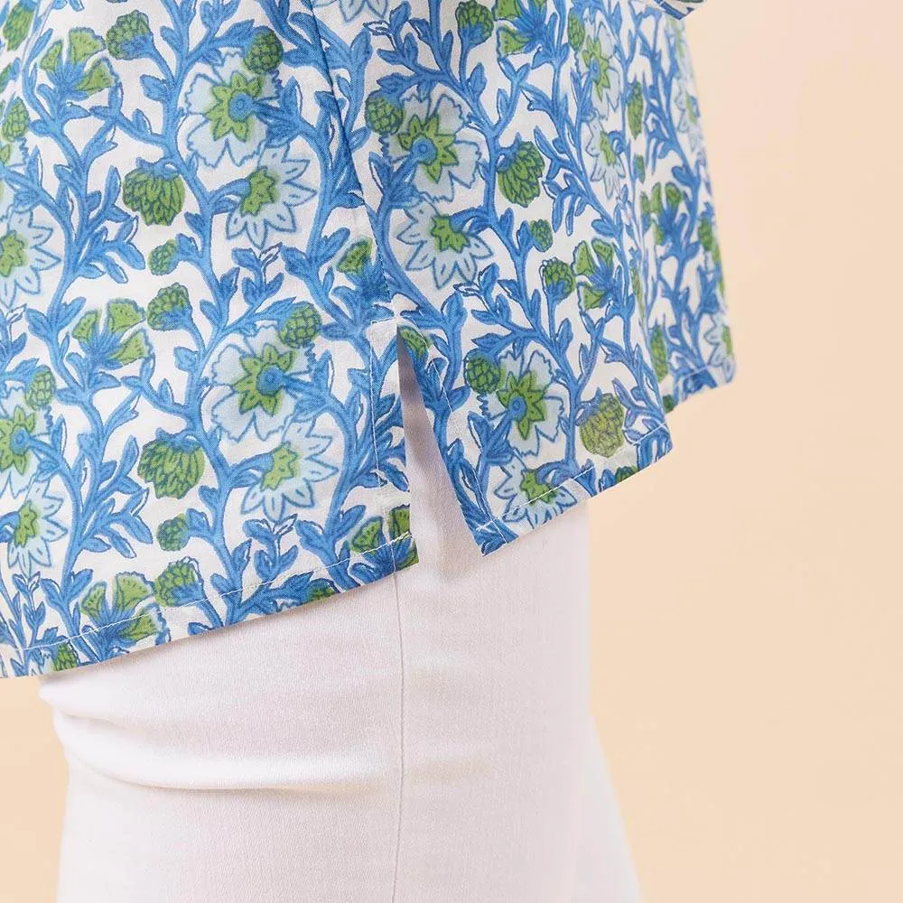 Isabelle Blue Cotton Kurta Tunic sold by rockflowerpaper product image thumbnail 3