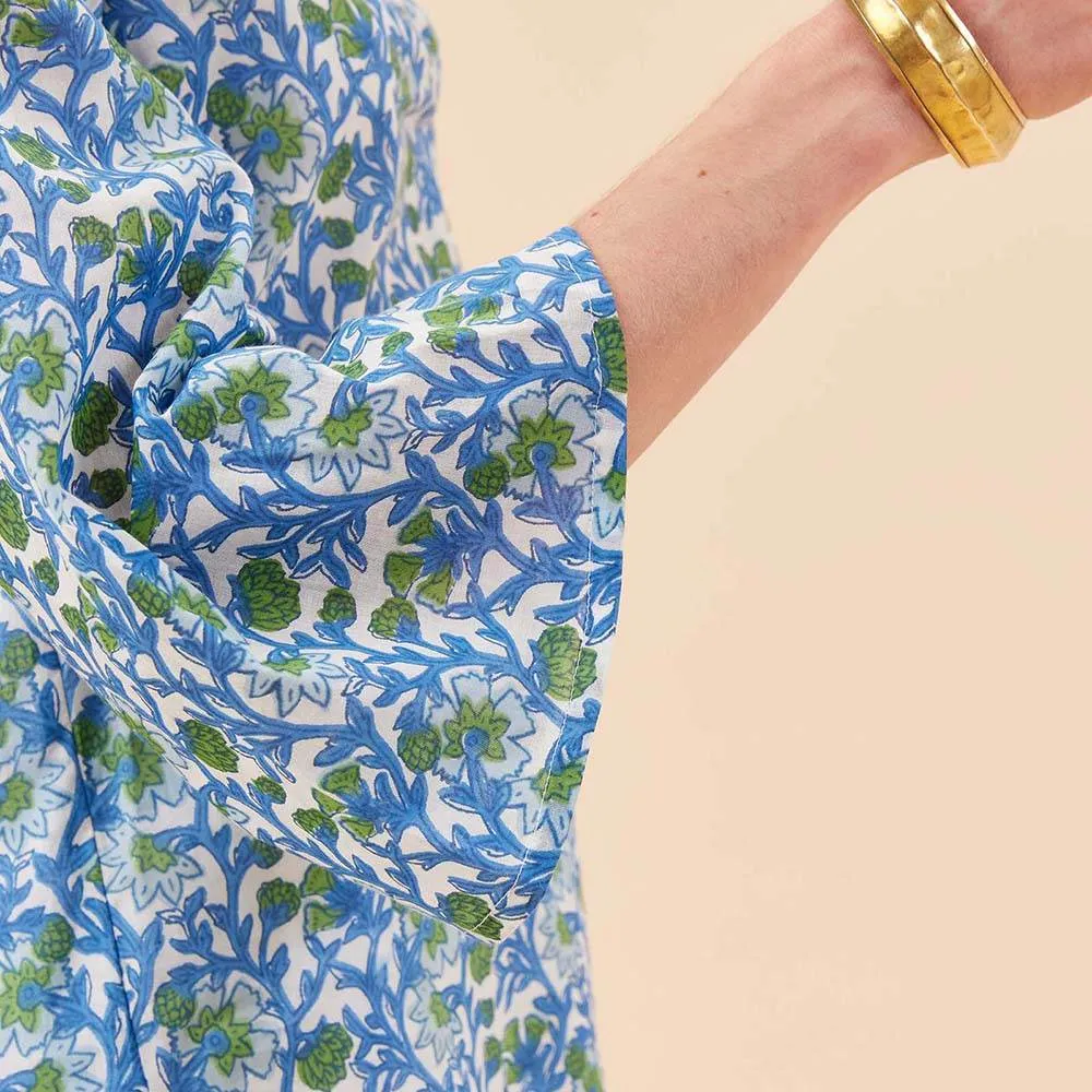 Isabelle Blue Cotton Kurta Tunic sold by rockflowerpaper product image thumbnail 2