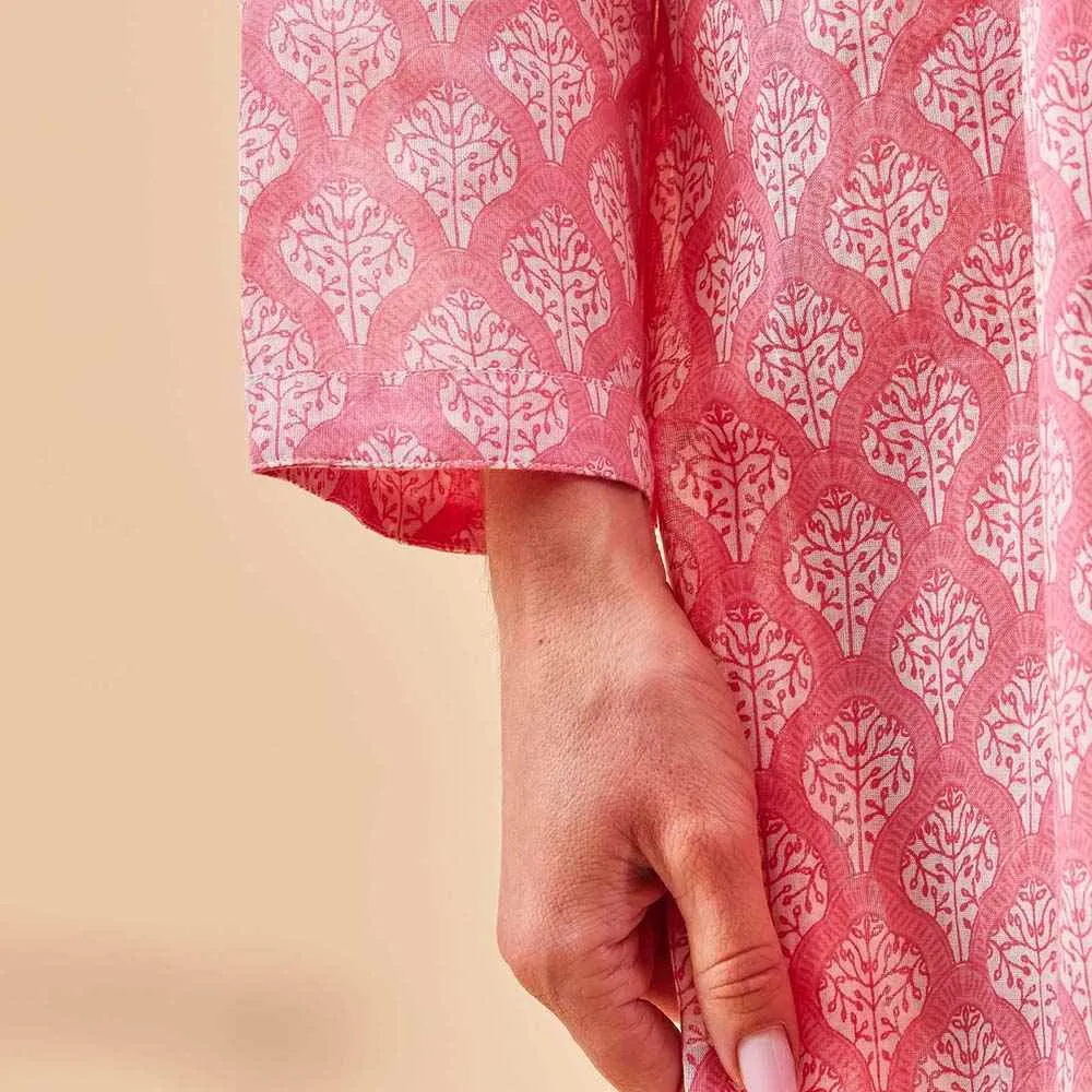 Fifer Pink Cotton Pintuck Beach Cover Up sold by rockflowerpaper product image thumbnail 5