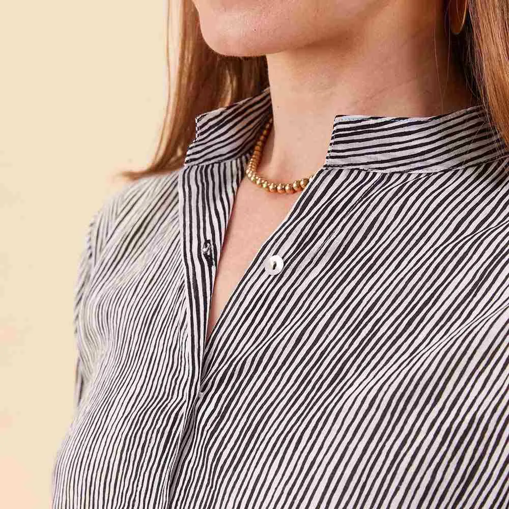 Suri Black Cotton Button Down Beach Tunic sold by rockflowerpaper product image thumbnail 5