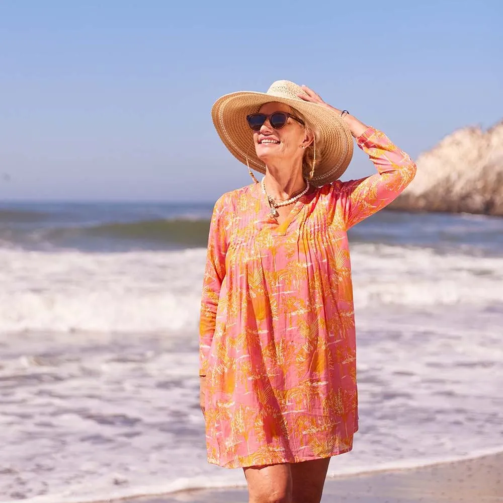 Safari Animals Pink Cotton Pintuck Beach Cover Up sold by rockflowerpaper product image thumbnail 2