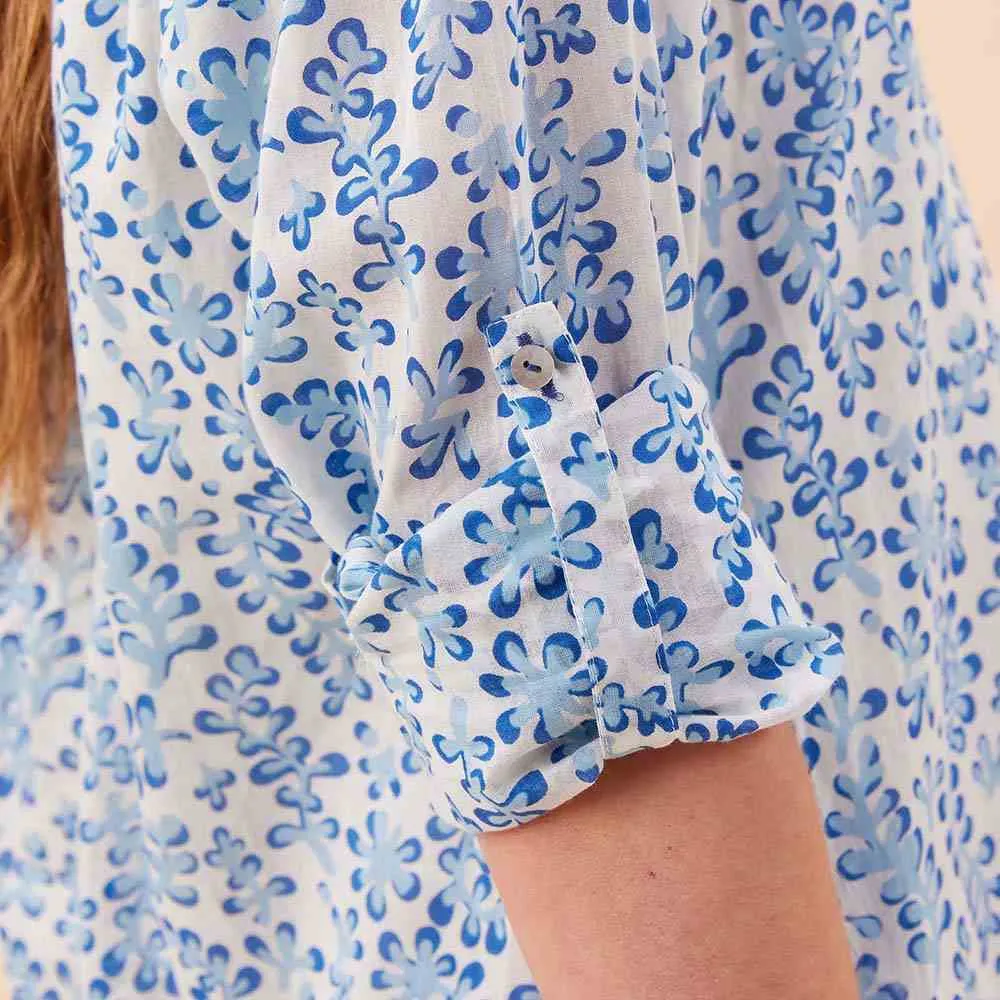 Floral Kelp Ocean Cotton Button Down Beach Tunic sold by rockflowerpaper product image thumbnail 5
