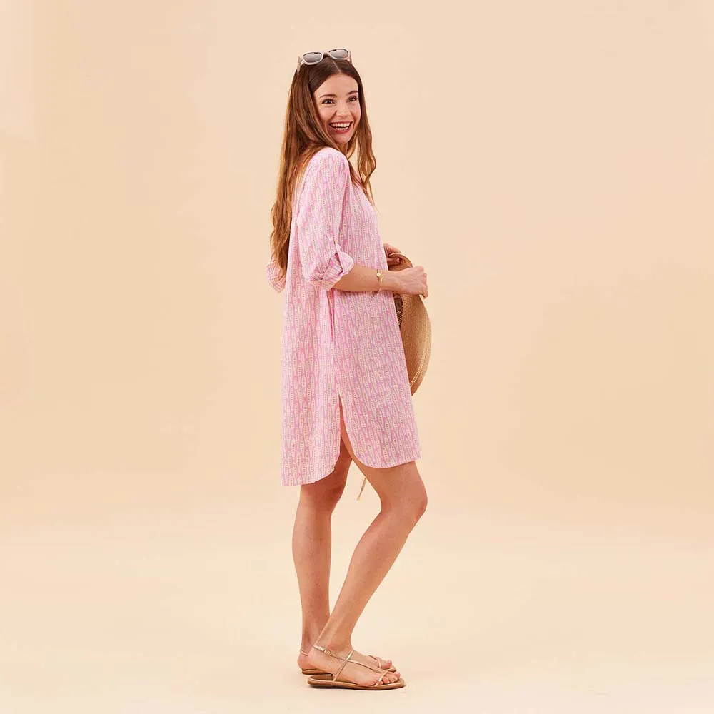 Sardina Pink Button Down Beach Tunic sold by rockflowerpaper product image thumbnail 3