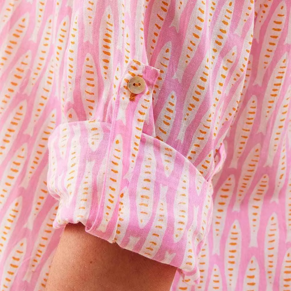 Sardina Pink Button Down Beach Tunic sold by rockflowerpaper product image thumbnail 5
