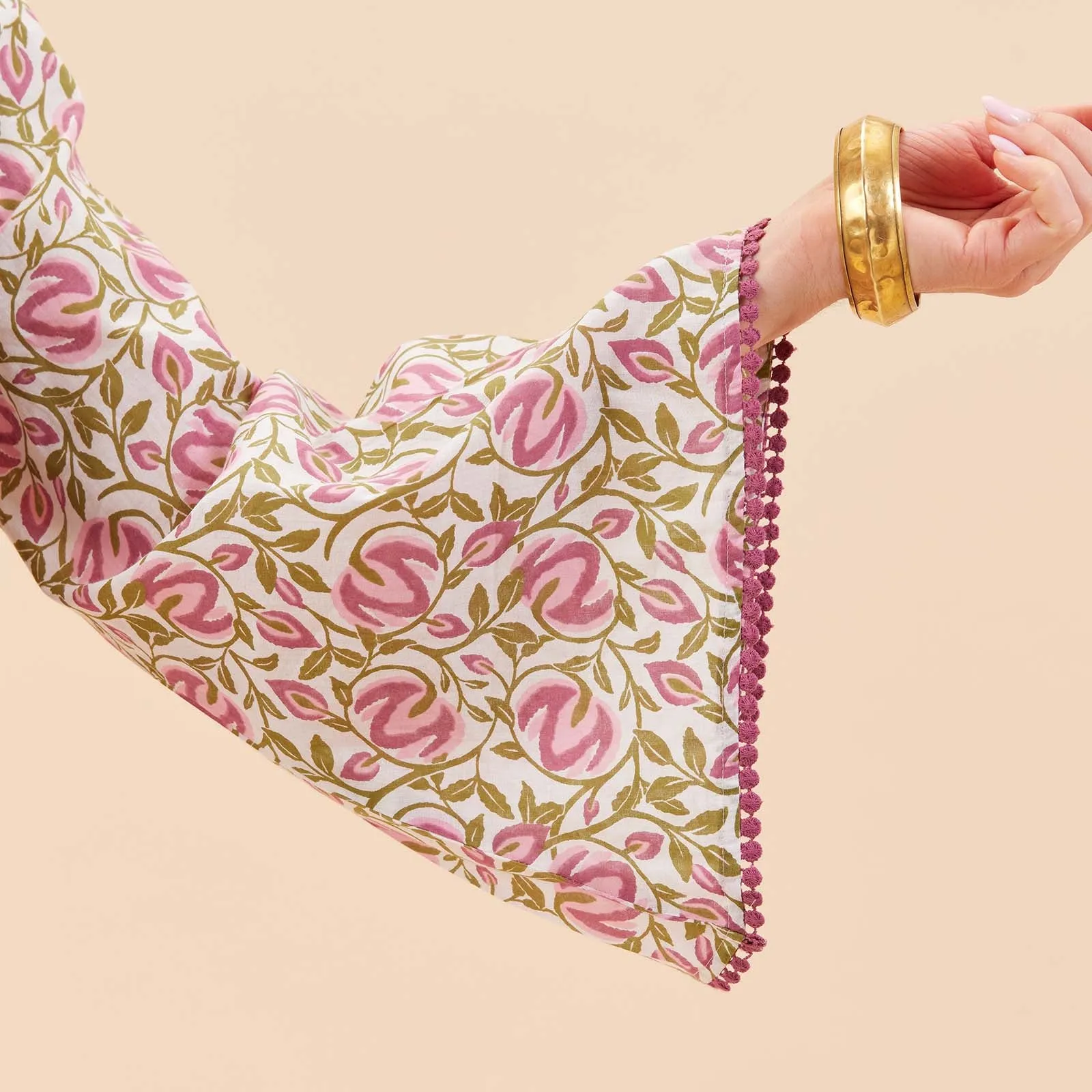 Scarlet Pink Cotton Beach Dress with Bell Sleeve sold by rockflowerpaper product image thumbnail 3