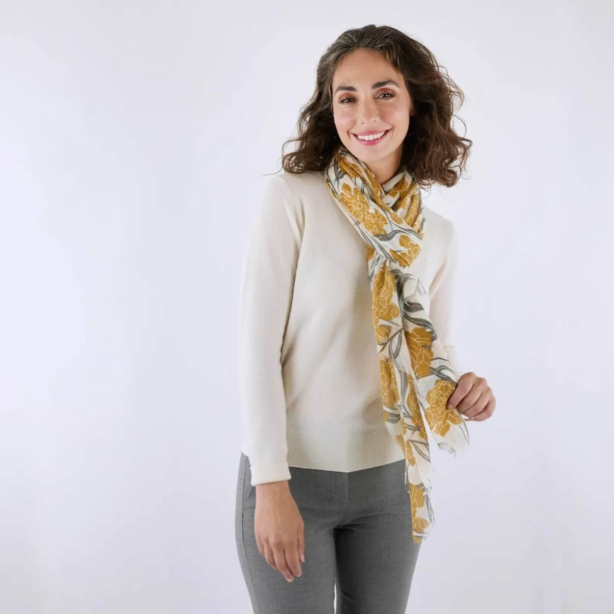 Marigold Featherweight Scarf sold by rockflowerpaper