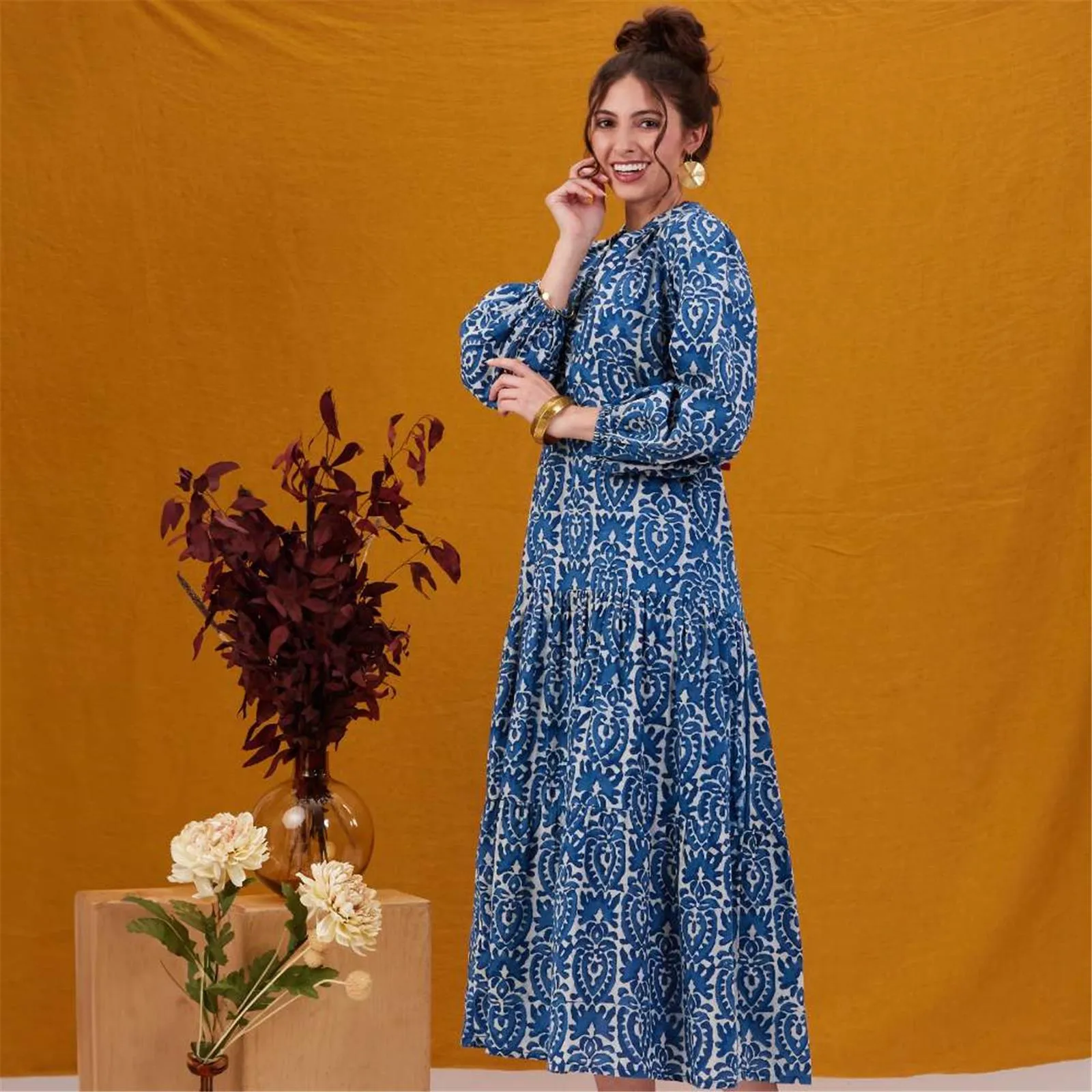 Sara Indigo Drop Waist Maxi Dress sold by rockflowerpaper product image thumbnail 2