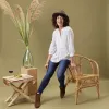 White Pintuck Tunic with Eyelet Hem sold by rockflowerpaper