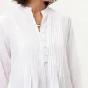 White Pintuck Tunic with Eyelet Hem sold by rockflowerpaper