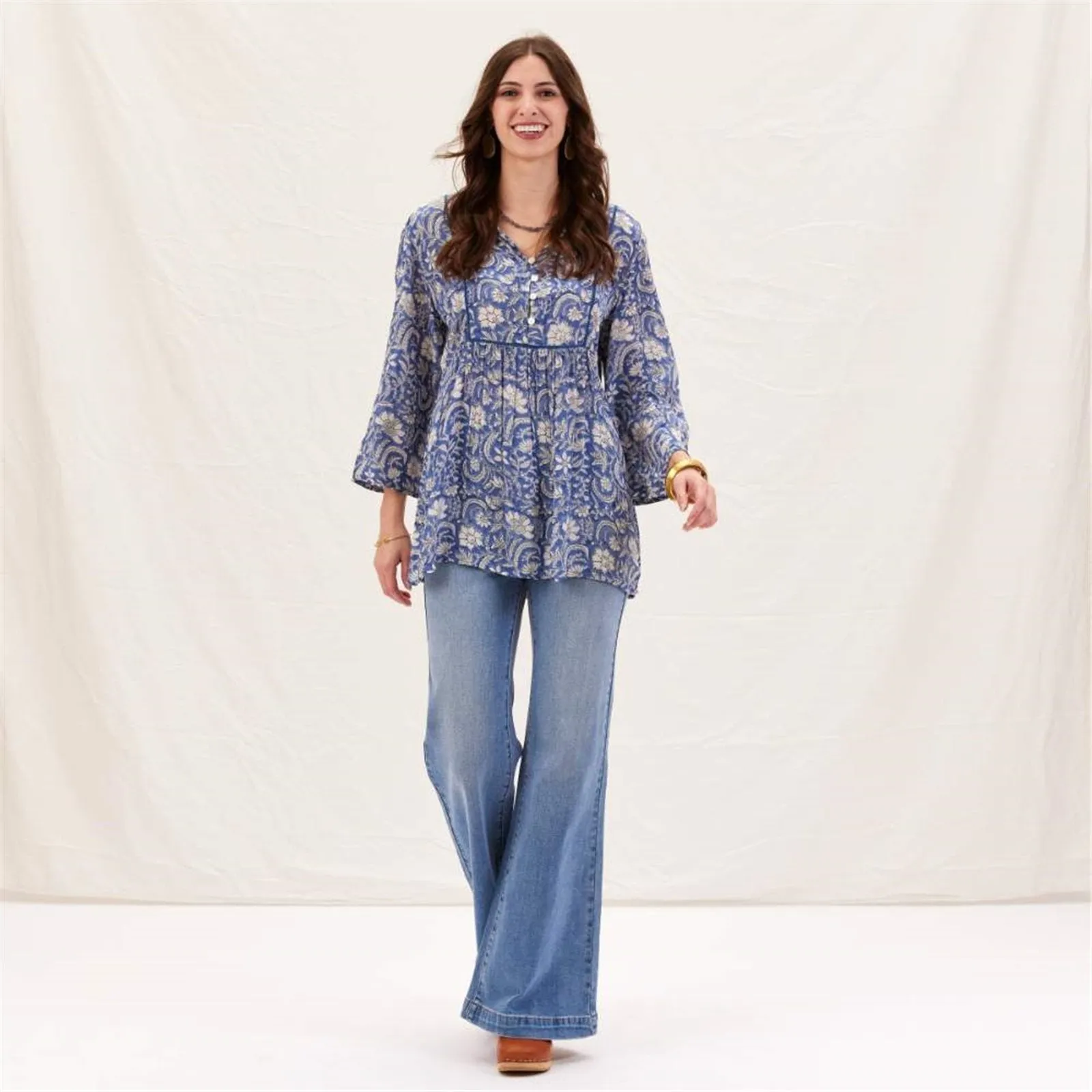 Jasmine Blue Bohemian Tunic sold by rockflowerpaper product image thumbnail 3