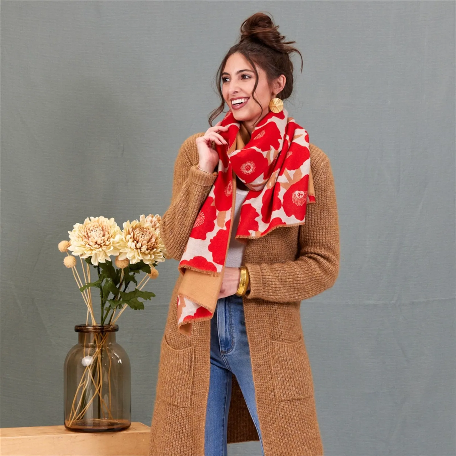 Poppies Red Reversible Wrap sold by rockflowerpaper product image thumbnail 4