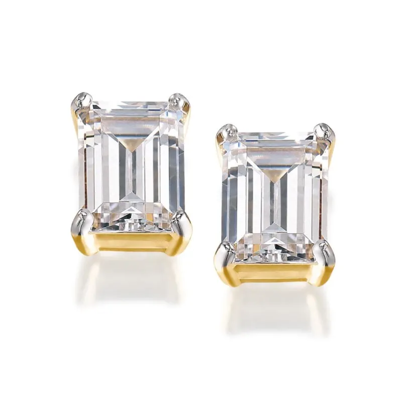 1 Carat Emerald Cut Earrings sold by Tru Diamonds