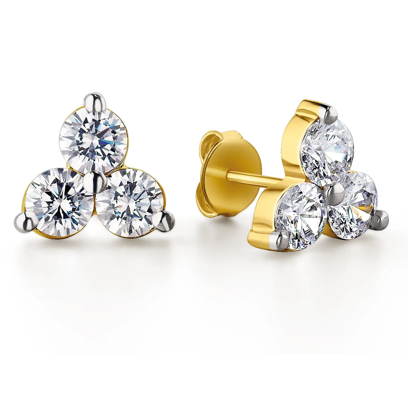 1.50 Carat Trilogy Pyramid Earrings sold by Tru Diamonds