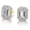Tru-Diamonds™ Emerald Cut & Halo Synthetic Lab Grown Diamond Stud Earrings sold by Tru Diamonds