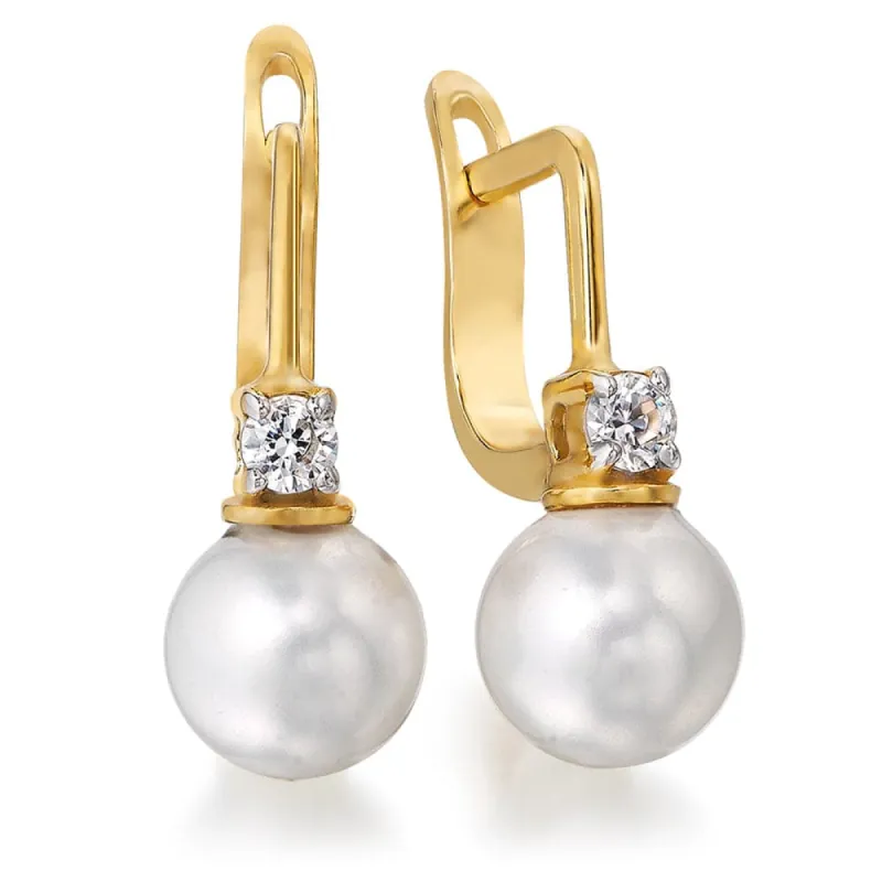 Elegant Pearl Drop Earrings sold by Tru Diamonds