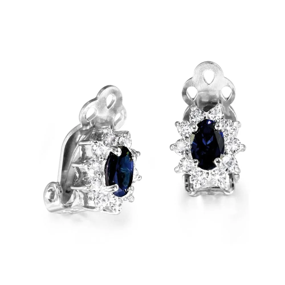 Royal Tru-Sapphire clip on Earrings sold by Tru Diamonds product image thumbnail 2