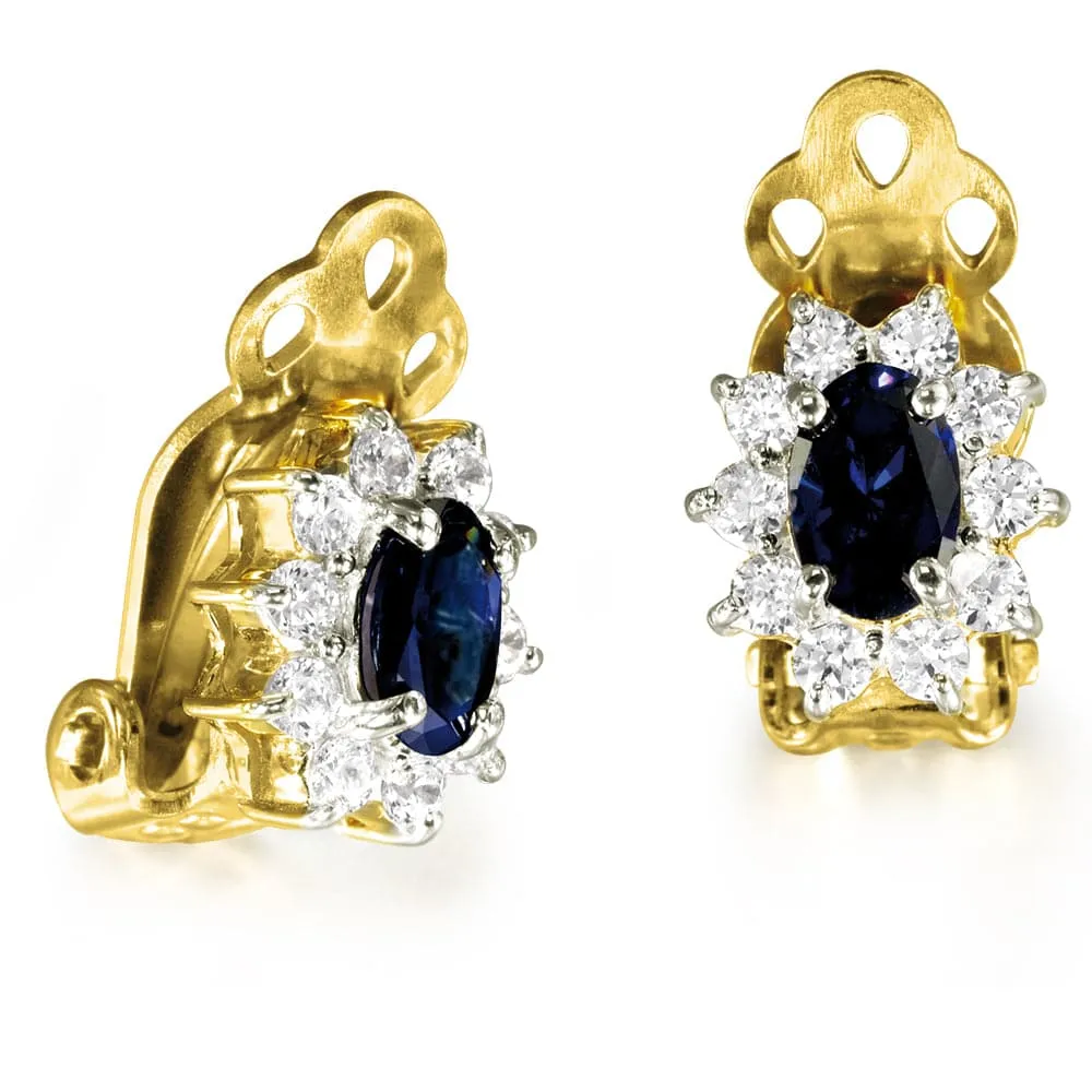 Royal Tru-Sapphire clip on Earrings sold by Tru Diamonds