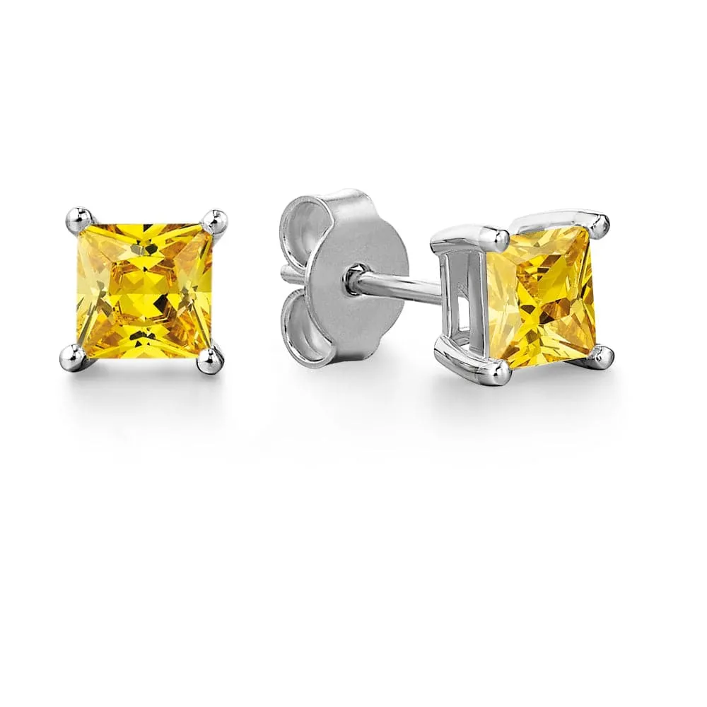 1.25 ct. t.w. Yellow Princess Cut Earrings sold by Tru Diamonds product image thumbnail 2
