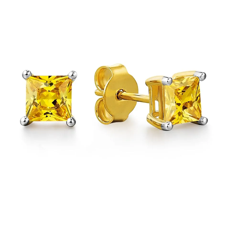 1.25 ct. t.w. Yellow Princess Cut Earrings sold by Tru Diamonds