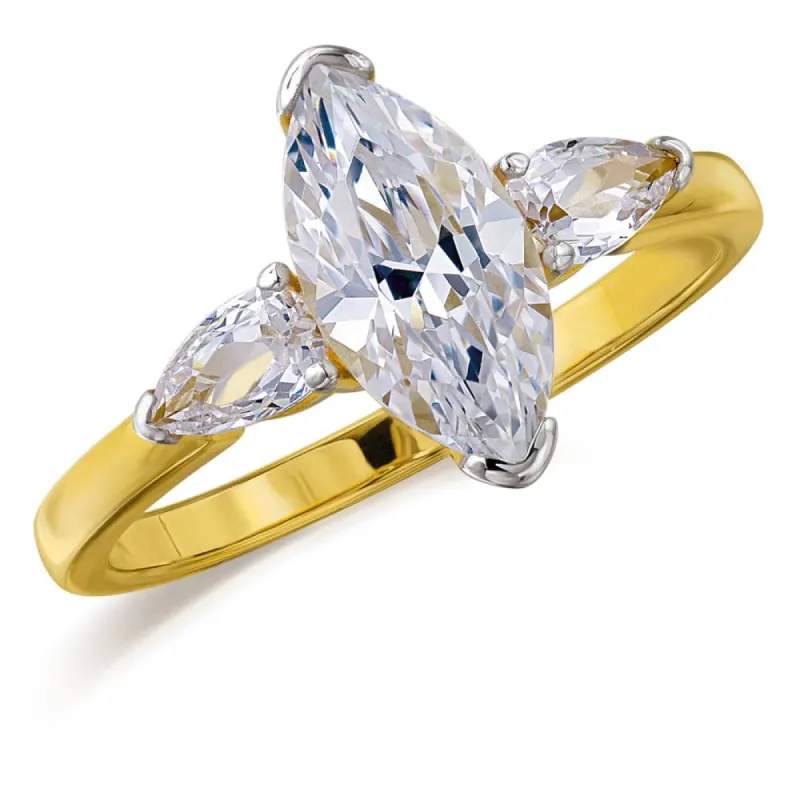 Marquise Cut Trilogy Ring sold by Tru Diamonds