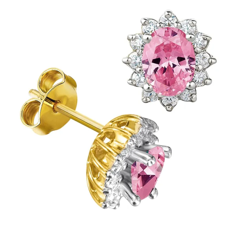 Pink Cluster Earrings sold by Tru Diamonds