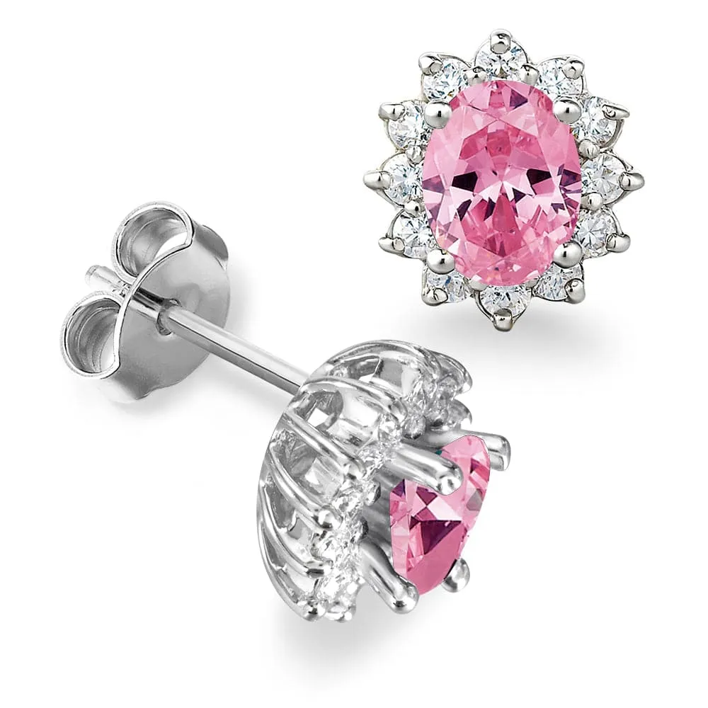 Pink Cluster Earrings sold by Tru Diamonds product image thumbnail 2