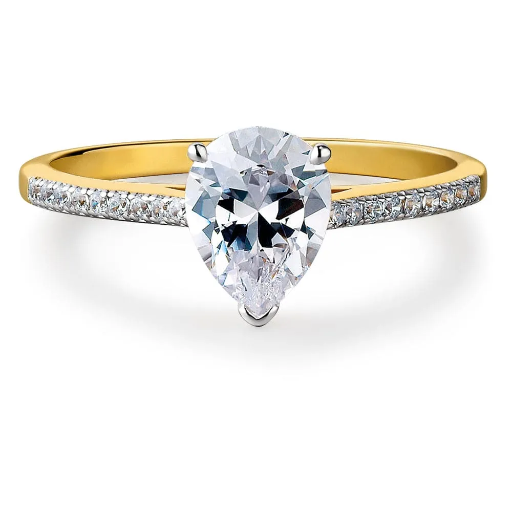 Shining Pear Cut Solitaire Ring sold by Tru Diamonds product image thumbnail 5