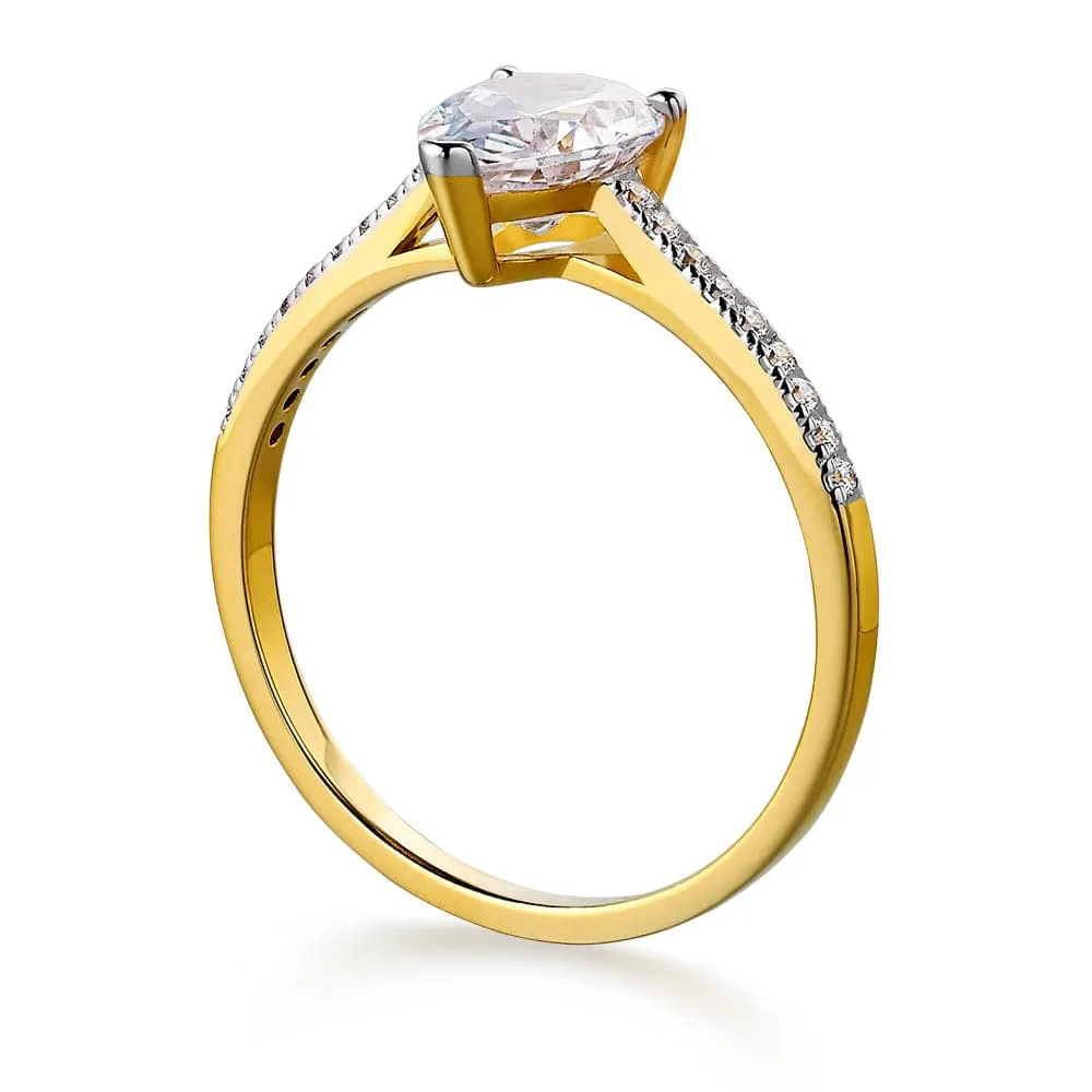 Shining Pear Cut Solitaire Ring sold by Tru Diamonds product image thumbnail 3